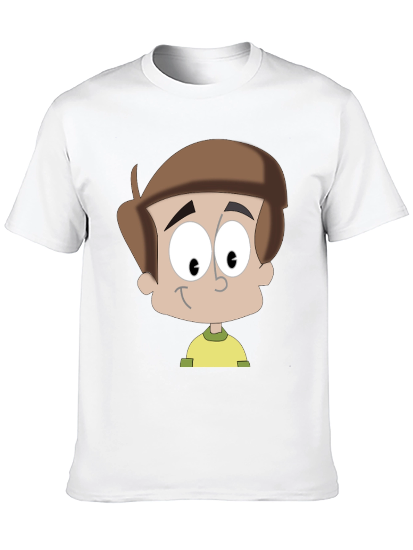 Cartoon Boy Graphic T-Shirt - Casual Black Tee