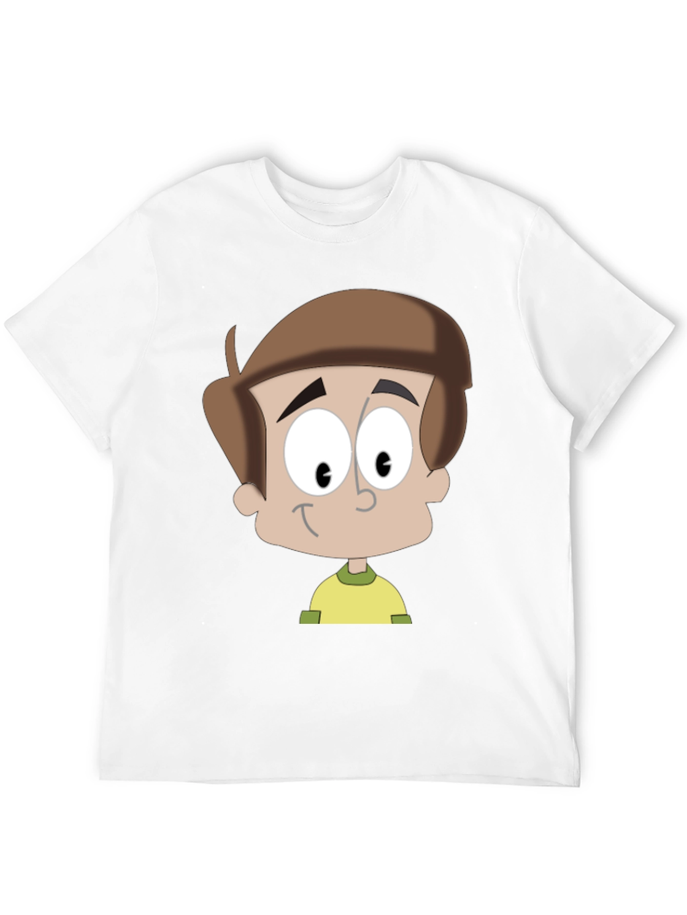 Cartoon Boy Graphic T-Shirt - Casual Black Tee