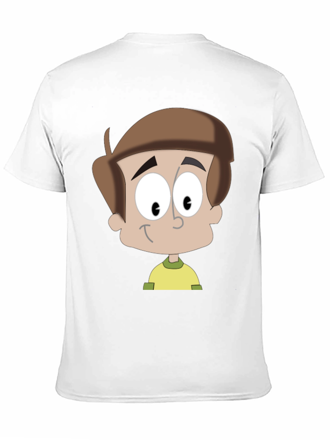 Cartoon Boy Graphic T-Shirt - Casual Black Tee