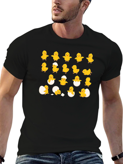 Cute Chick Hatching Black T-Shirt