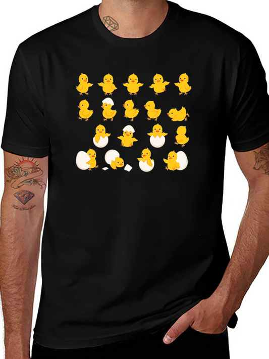 Cute Chick Hatching Black T-Shirt