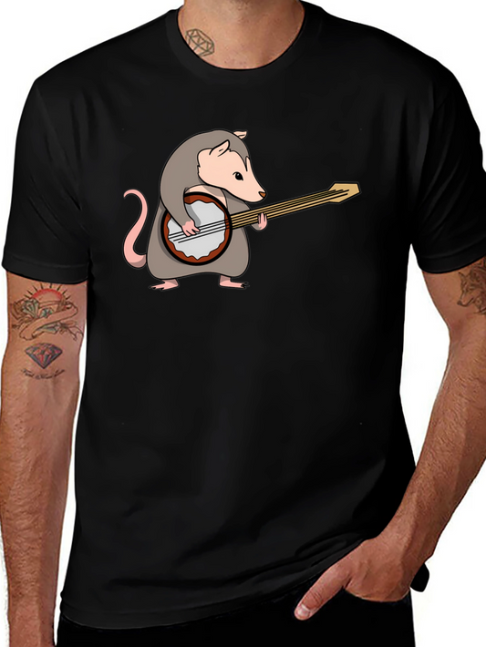 Opossum Banjo Player Graphic T-Shirt