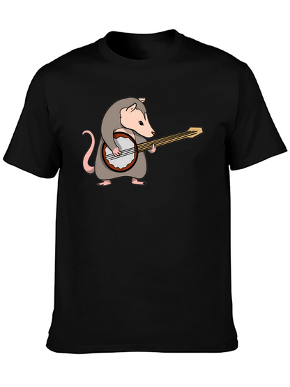 Opossum Banjo Player Graphic T-Shirt