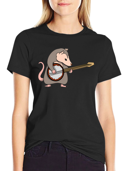Opossum Banjo Player Graphic T-Shirt