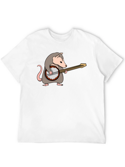 Opossum Banjo Player Graphic T-Shirt