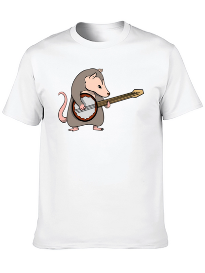 Opossum Banjo Player Graphic T-Shirt