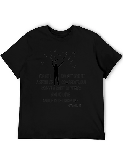 Motivational T-Shirt: 2 Timothy 1:7 Power Love Self-Discipline