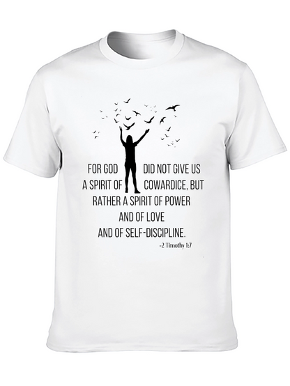 Motivational T-Shirt: 2 Timothy 1:7 Power Love Self-Discipline