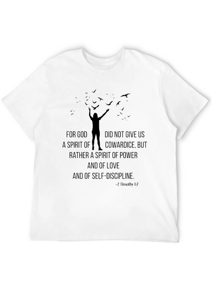 Motivational T-Shirt: 2 Timothy 1:7 Power Love Self-Discipline
