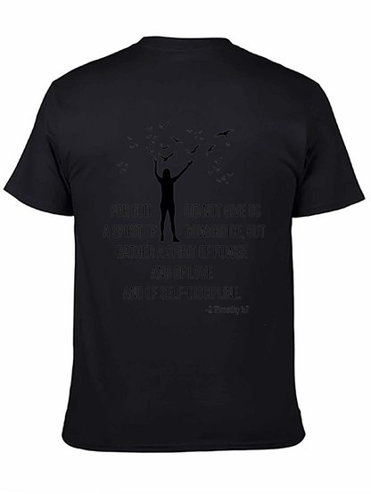 Motivational T-Shirt: 2 Timothy 1:7 Power Love Self-Discipline