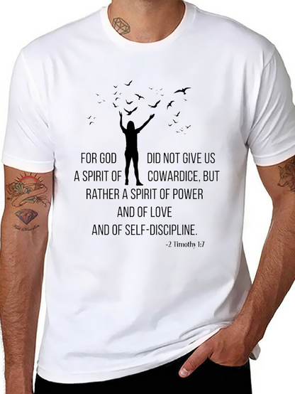 Motivational T-Shirt: 2 Timothy 1:7 Power Love Self-Discipline