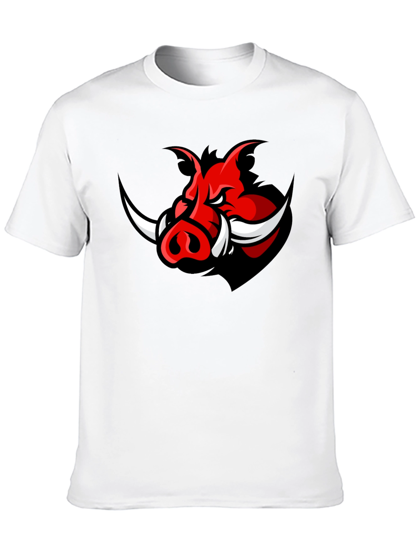 Mens Black T-Shirt with Red Boar Graphic