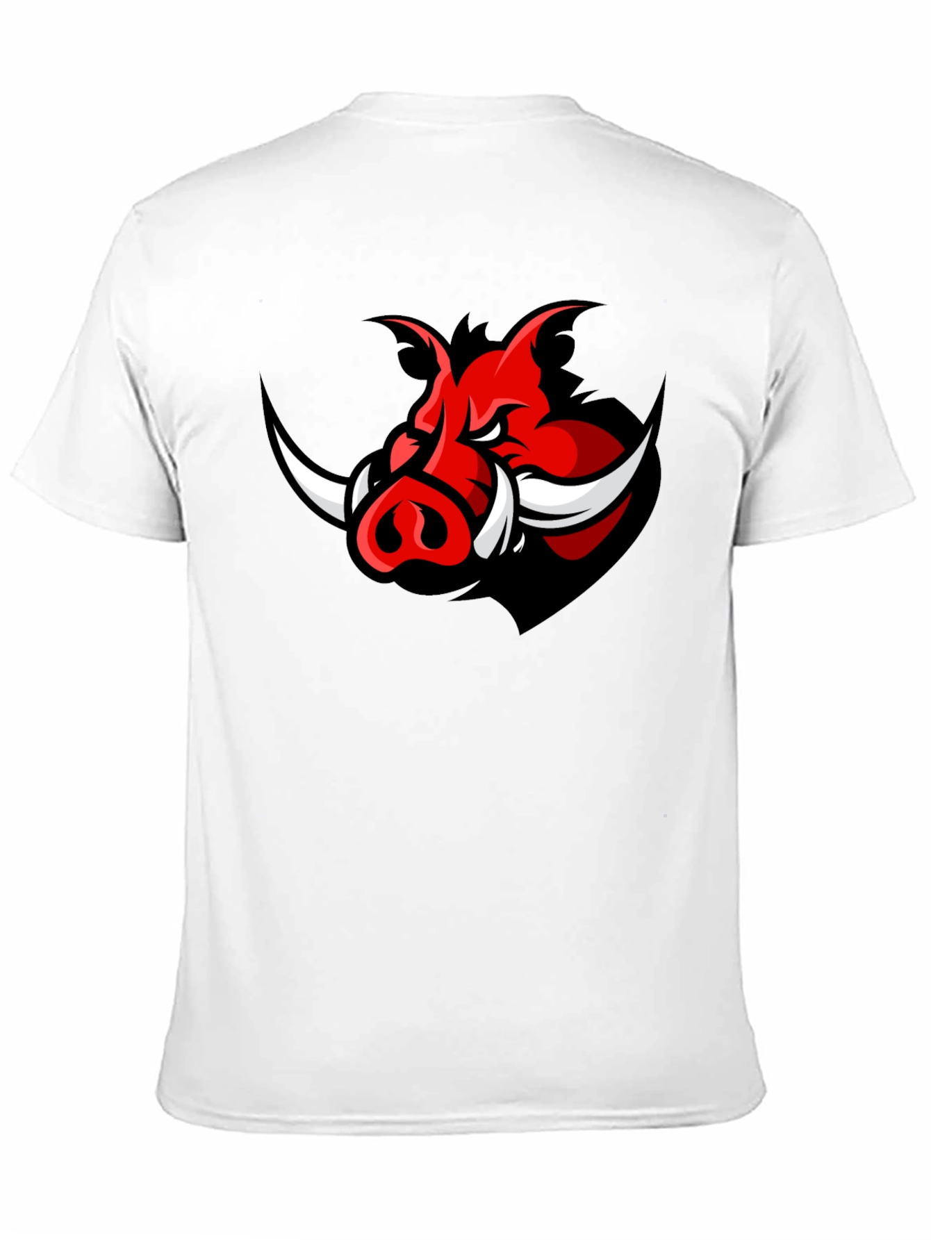 Mens Black T-Shirt with Red Boar Graphic