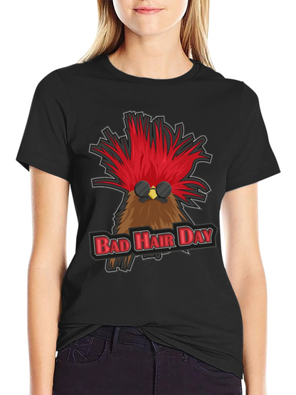 Bad Hair Day Rooster Graphic T-Shirt
