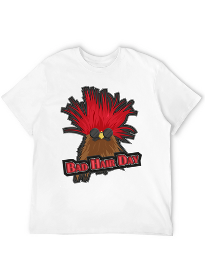 Bad Hair Day Rooster Graphic T-Shirt