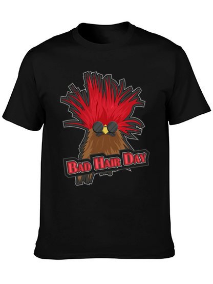Bad Hair Day Rooster Graphic T-Shirt