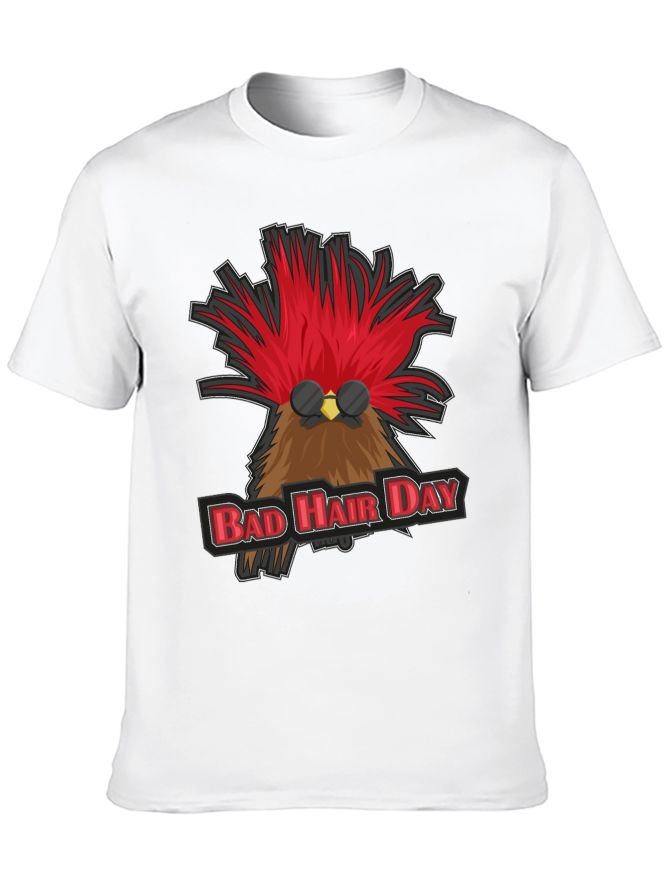 Bad Hair Day Rooster Graphic T-Shirt