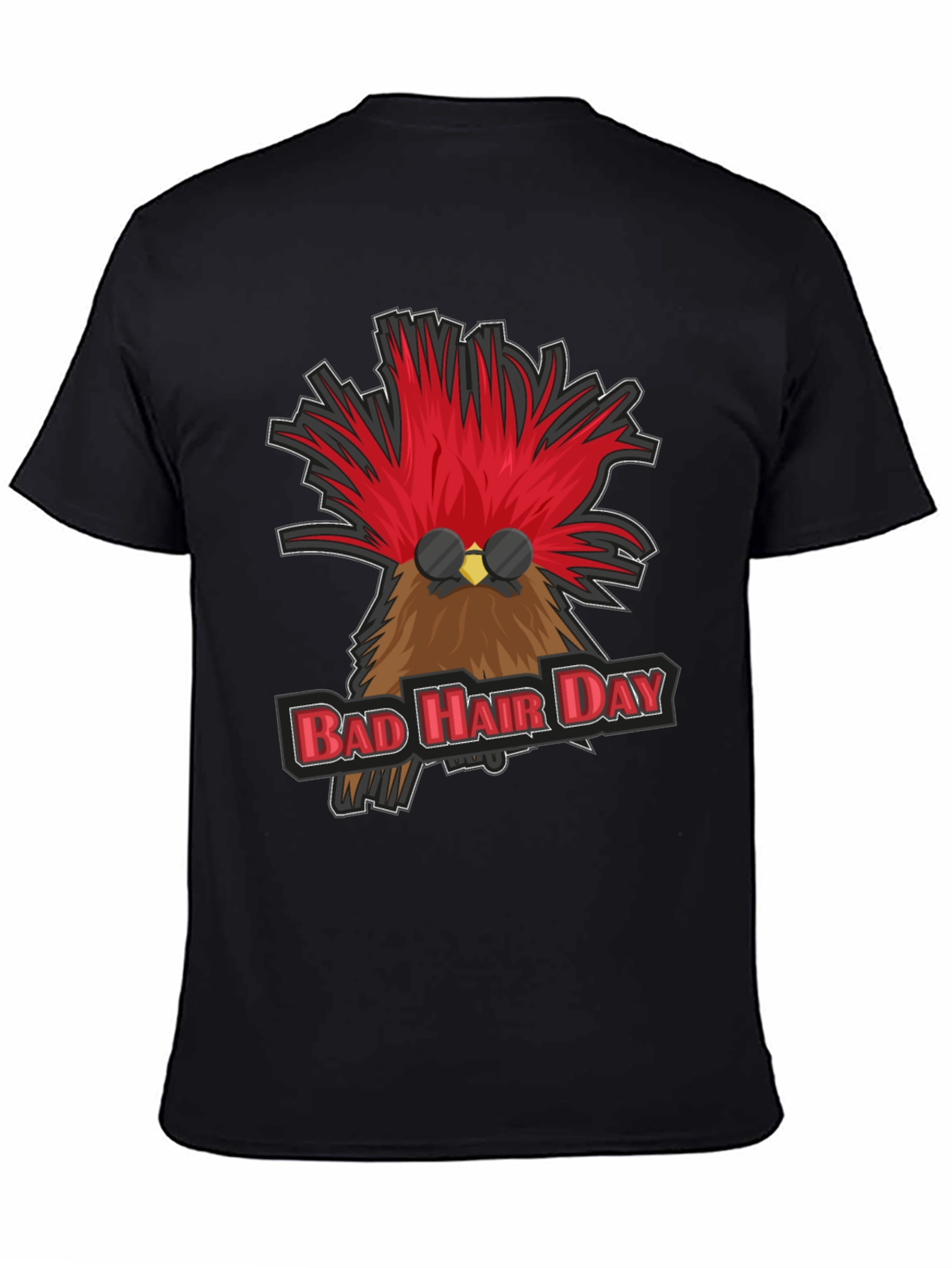 Bad Hair Day Rooster Graphic T-Shirt