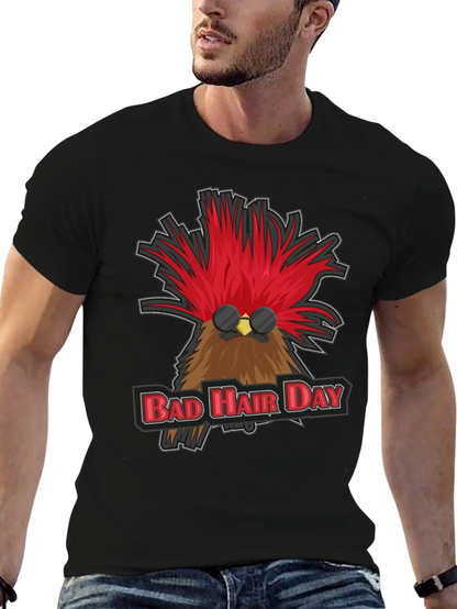Bad Hair Day Rooster Graphic T-Shirt