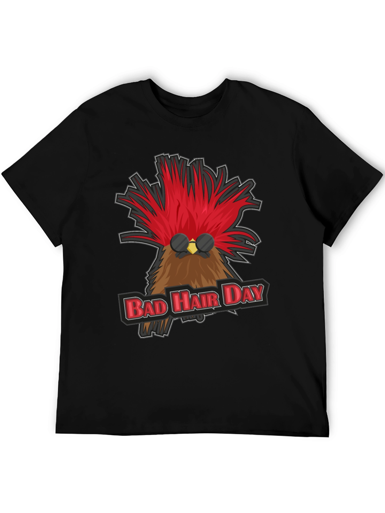Bad Hair Day Rooster Graphic T-Shirt