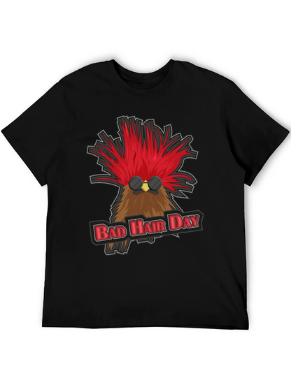 Bad Hair Day Rooster Graphic T-Shirt