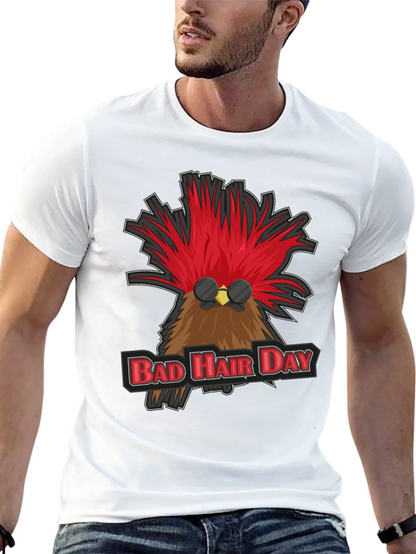 Bad Hair Day Rooster Graphic T-Shirt