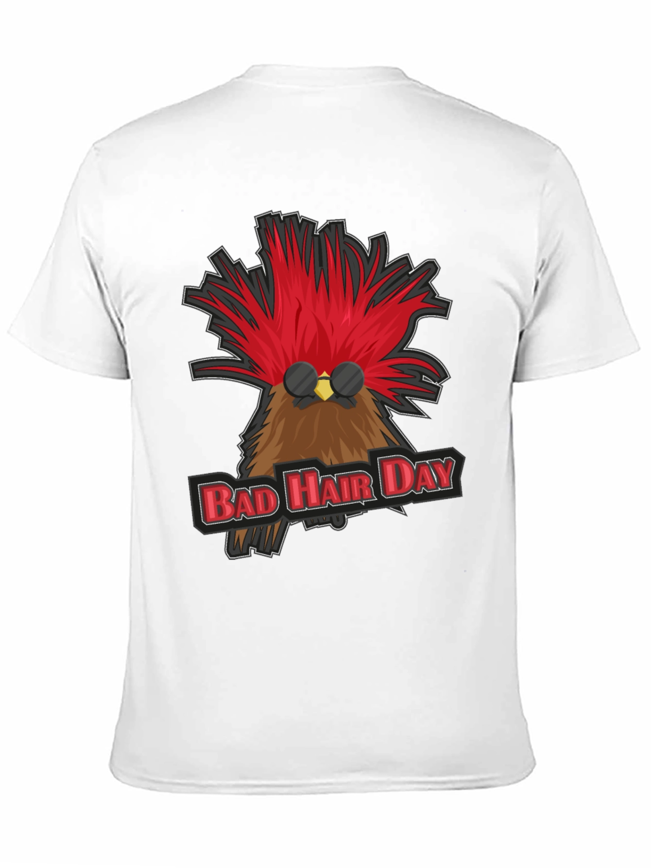 Bad Hair Day Rooster Graphic T-Shirt