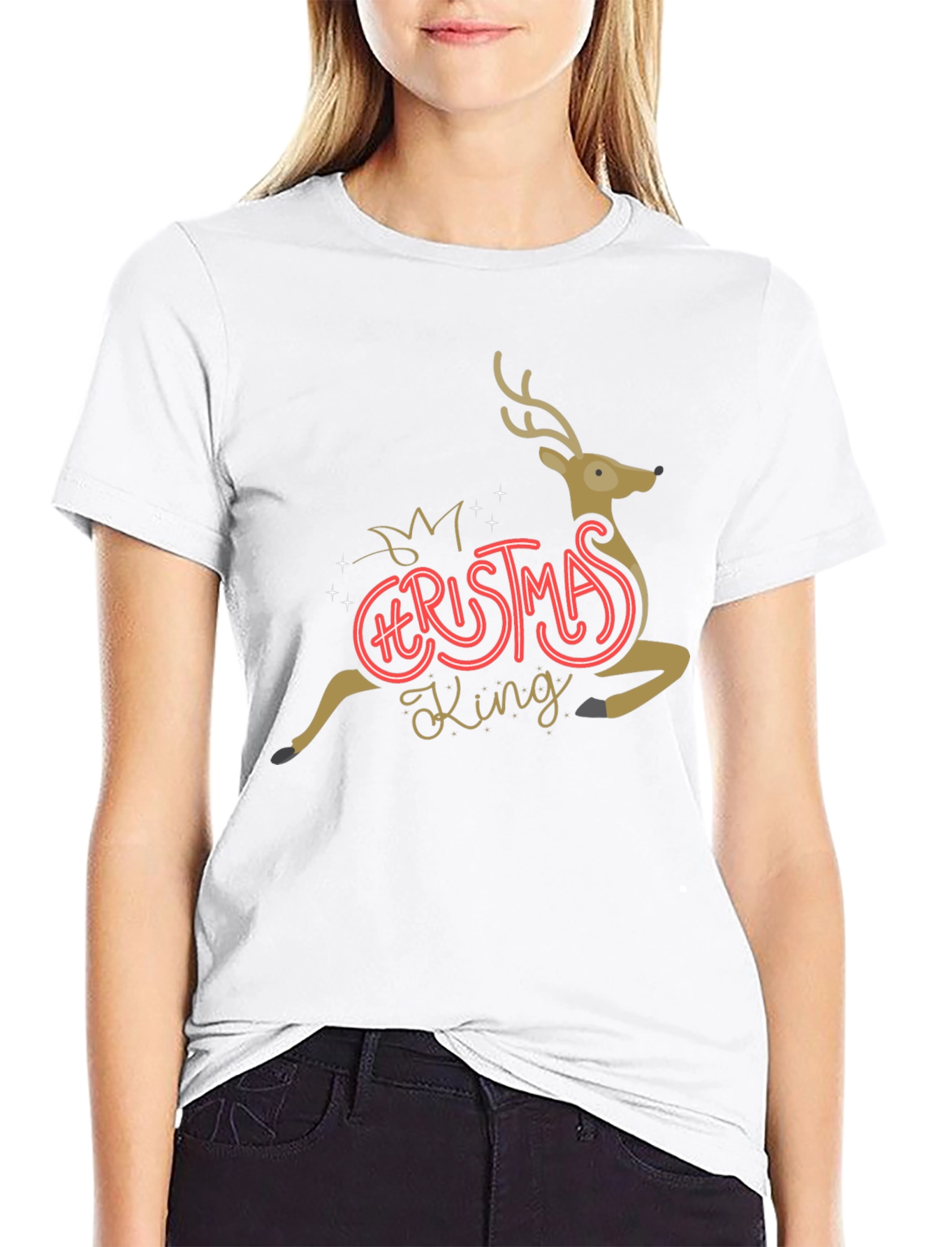 Christmas King Reindeer Graphic Tee