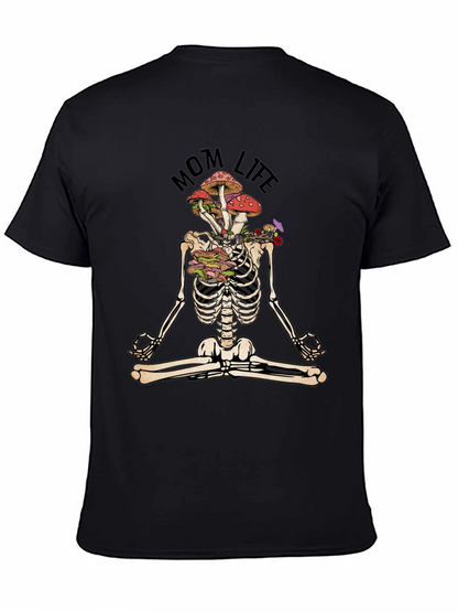 Mom Life Skeleton Mushroom Meditation T-Shirt