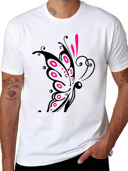 Black T-Shirt with Butterfly Design