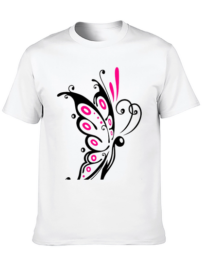 Black T-Shirt with Butterfly Design