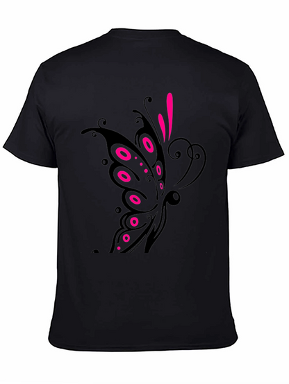 Black T-Shirt with Butterfly Design