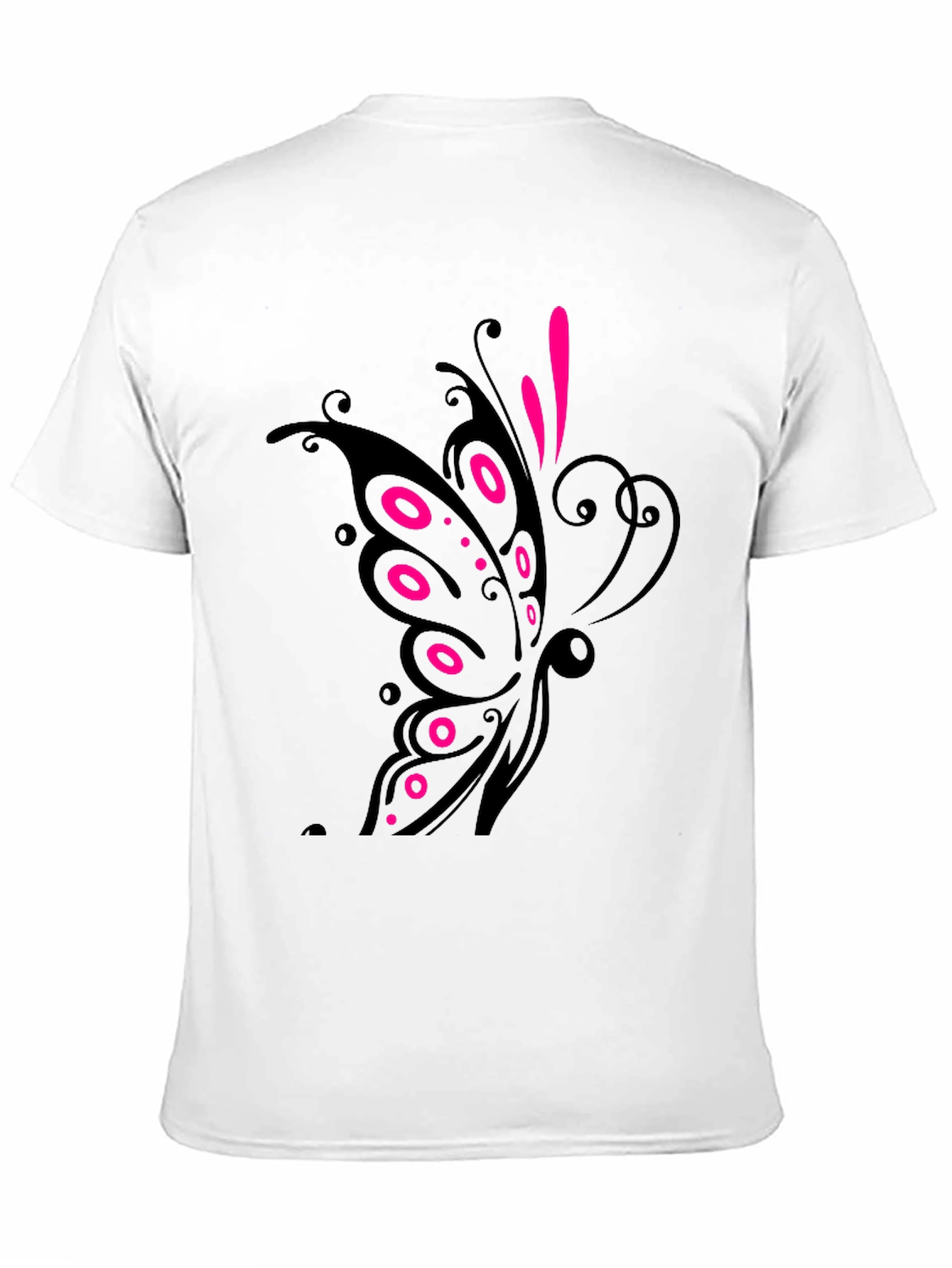 Black T-Shirt with Butterfly Design