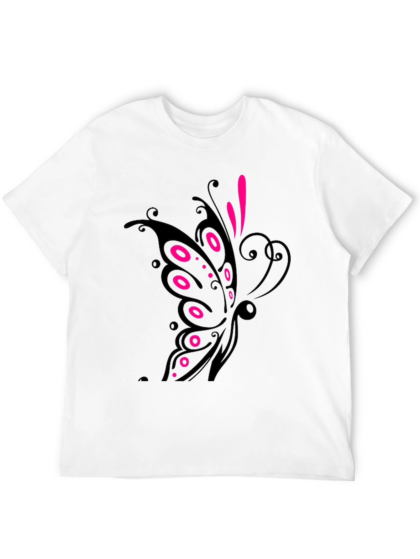 Black T-Shirt with Butterfly Design