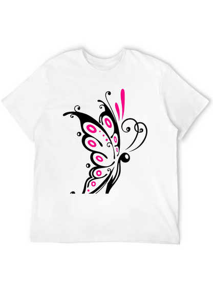 Black T-Shirt with Butterfly Design