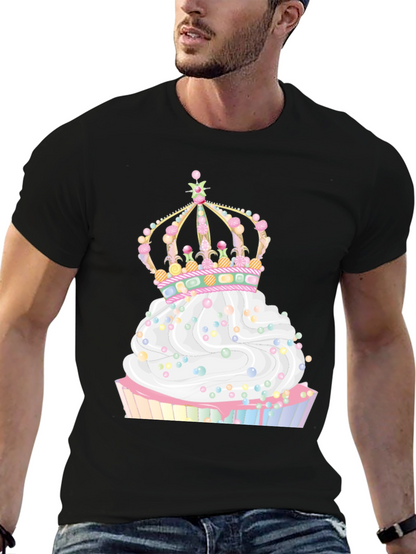 Cupcake Crown Graphic Tee - Whimsical Style