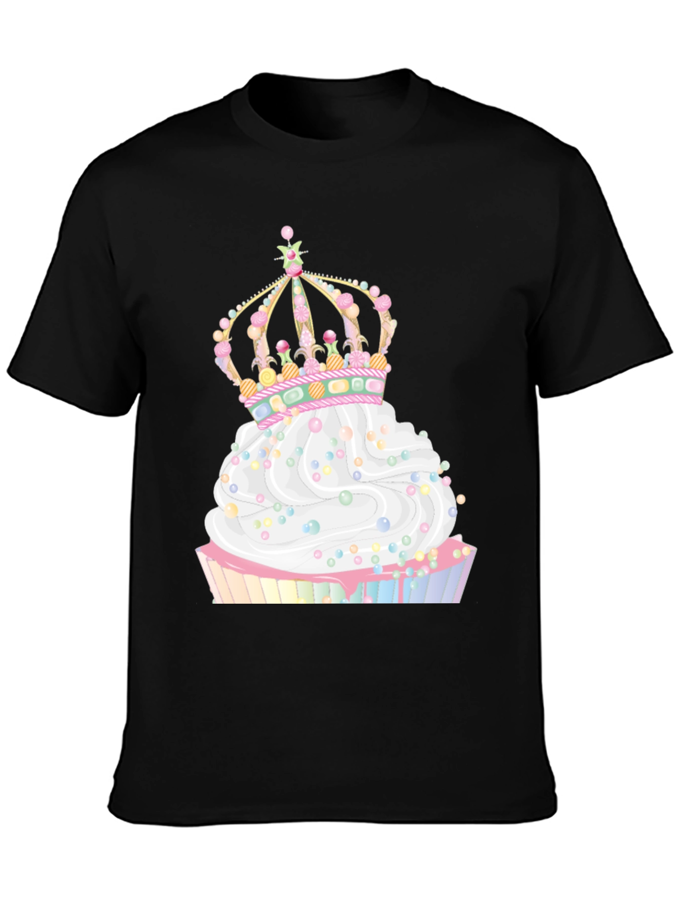 Cupcake Crown Graphic Tee - Whimsical Style