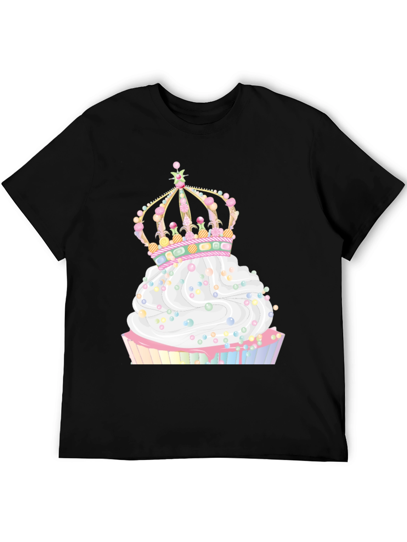Cupcake Crown Graphic Tee - Whimsical Style