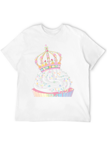 Cupcake Crown Graphic Tee - Whimsical Style
