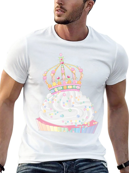 Cupcake Crown Graphic Tee - Whimsical Style
