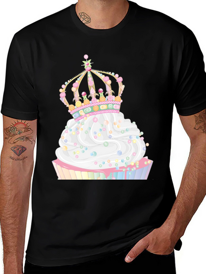 Cupcake Crown Graphic Tee - Whimsical Style