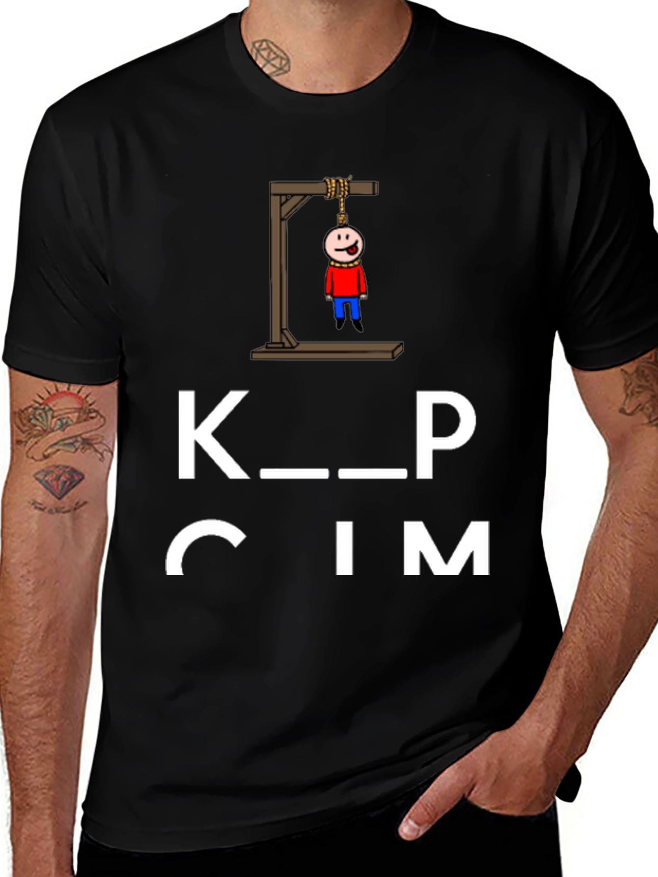 Keep Calm Funny Humor Graphic Black T-Shirt