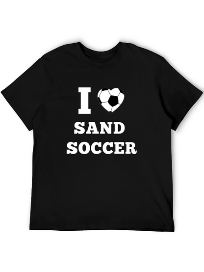 I Heart Sand Soccer Black Graphic T-Shirt