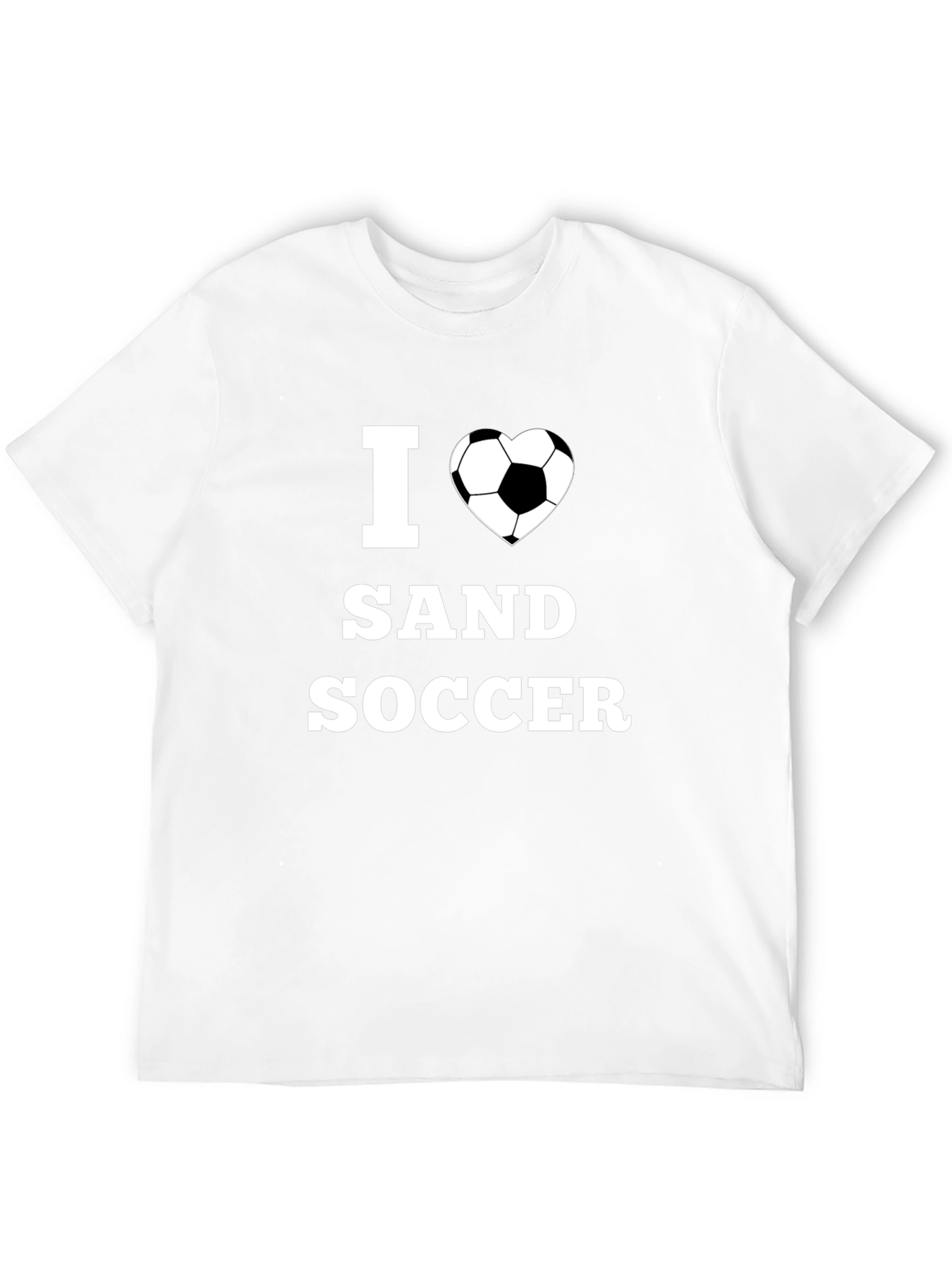 I Heart Sand Soccer Black Graphic T-Shirt