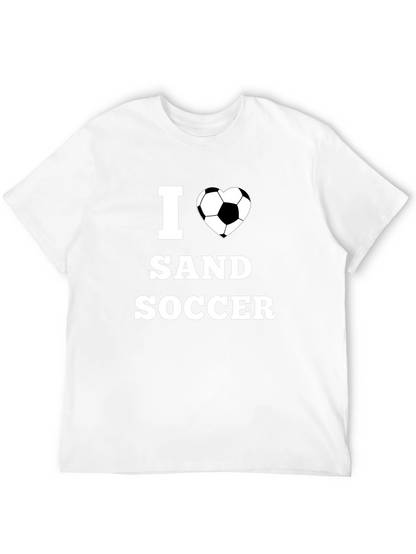 I Heart Sand Soccer Black Graphic T-Shirt