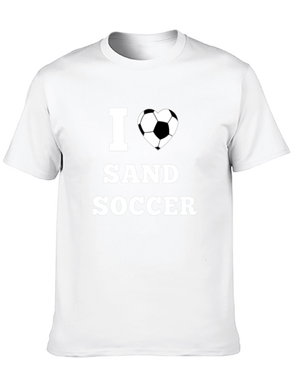 I Heart Sand Soccer Black Graphic T-Shirt