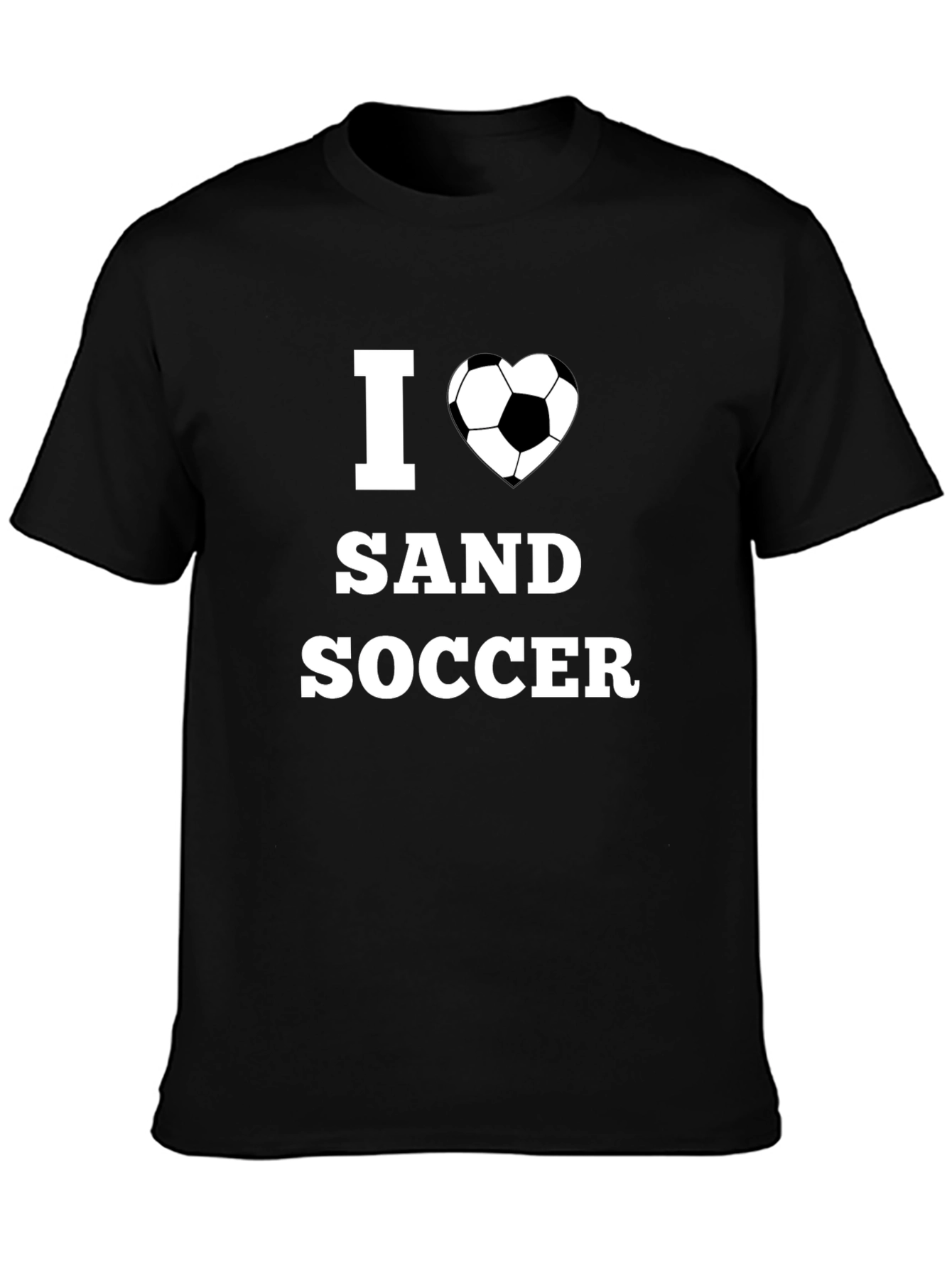 I Heart Sand Soccer Black Graphic T-Shirt