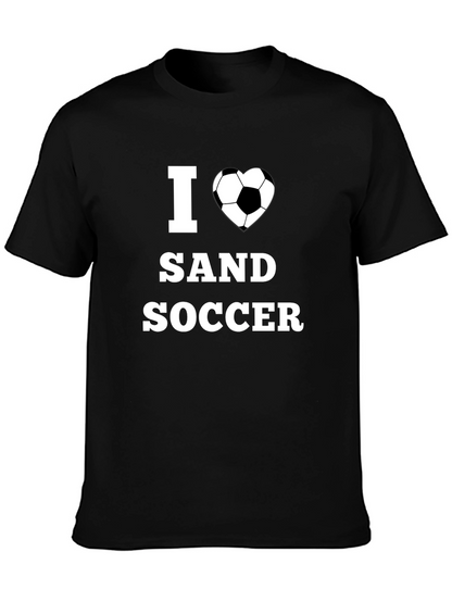I Heart Sand Soccer Black Graphic T-Shirt