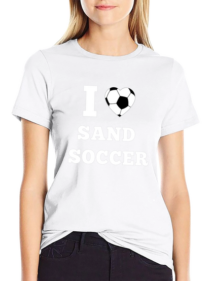 I Heart Sand Soccer Black Graphic T-Shirt