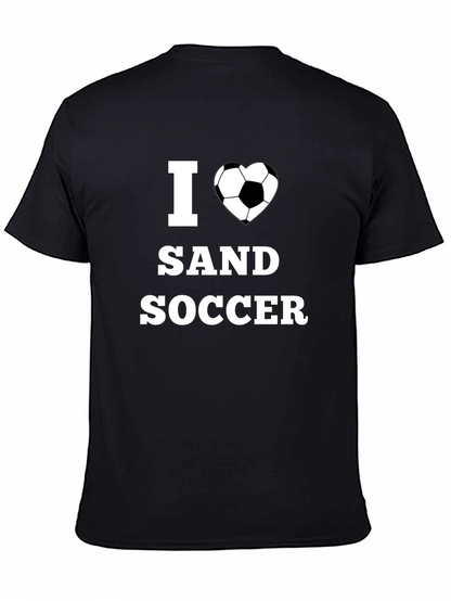 I Heart Sand Soccer Black Graphic T-Shirt